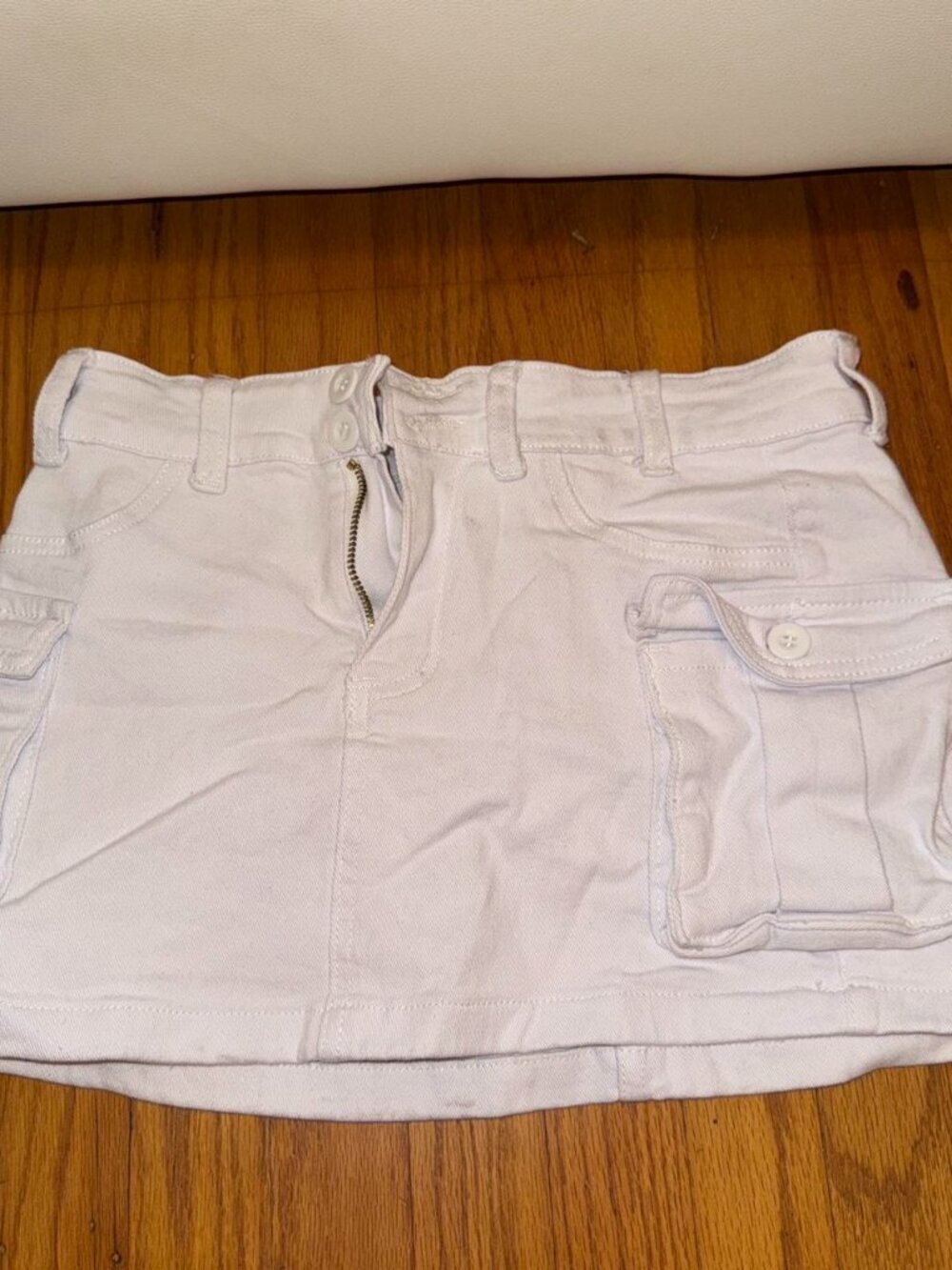 White cargo mini skirt